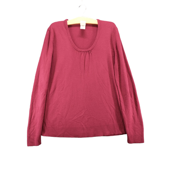 JMS Just My Size Women's Pullover Knit Sweater Beet Red Burgundy 2X Scoop Neck - Picture 1 of 12